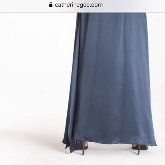 CATHERINE GEE navy blue silk dress s: XS BNWT - Picture 2 of 7